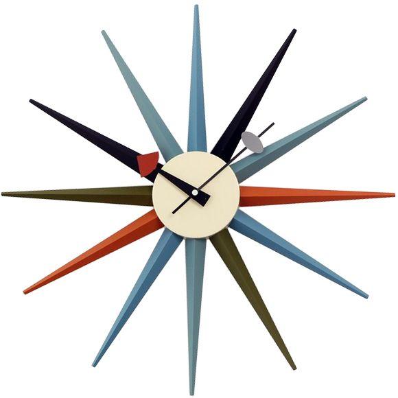 ミッドセンチュリーデザインの壁掛け時計 スターバーストクロック